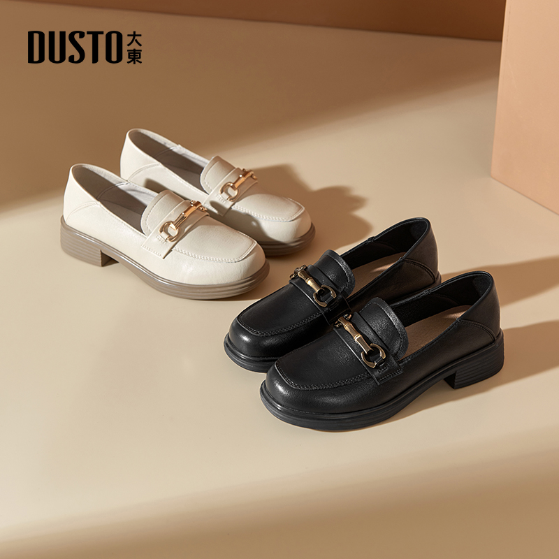 乐福鞋时尚休闲优雅粗跟套脚中跟