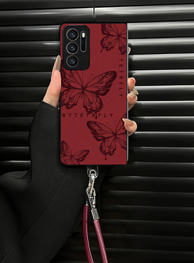 适用于OPPOFindN手机壳保护套高级感小羊皮折叠壳红色蝴蝶镜头加高简约创意硅胶不顶膜防摔