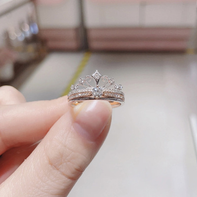 城堡烟花系列戒指女皇冠组合对戒
