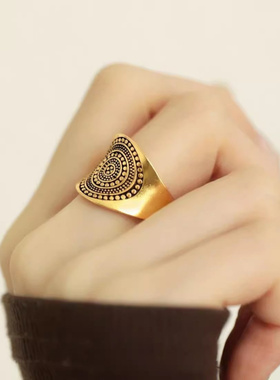 925镀银2025新款复古金色圆点戒