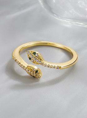 925镀银高级感灵蛇戒指