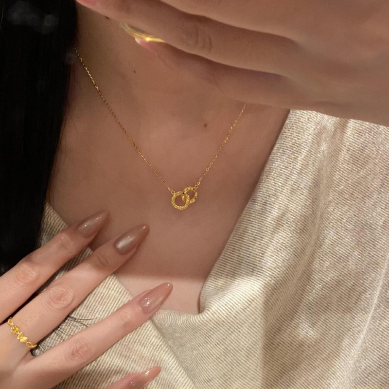超仙碎冰冰环环相扣项链女vintag