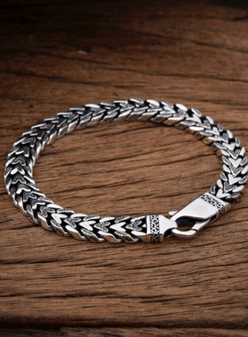 新款马鞭链回纹光面手链复古潮小