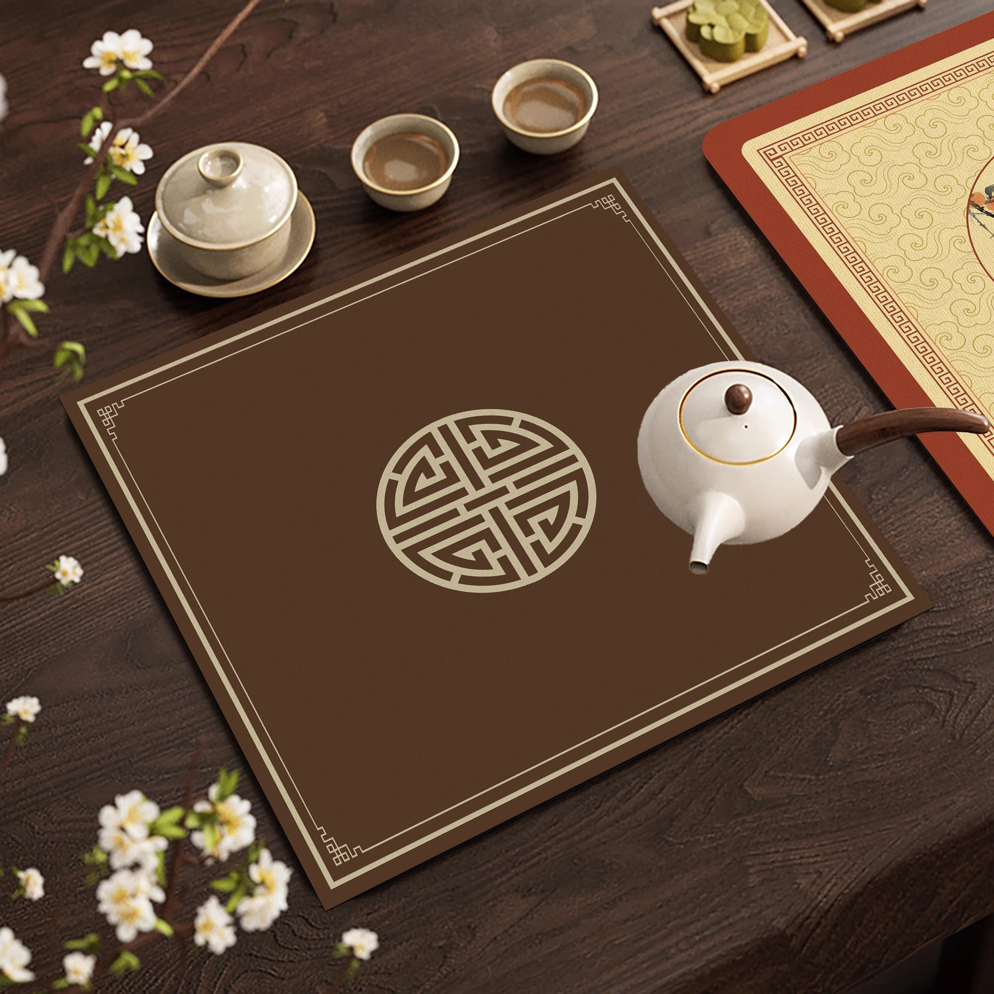 新中式禅意茶席茶杯垫正方形小尺寸硅藻泥吸水防滑垫茶壶隔热茶垫,居家布艺,餐垫,淘宝优惠券,粉丝福利购,淘宝优惠卷