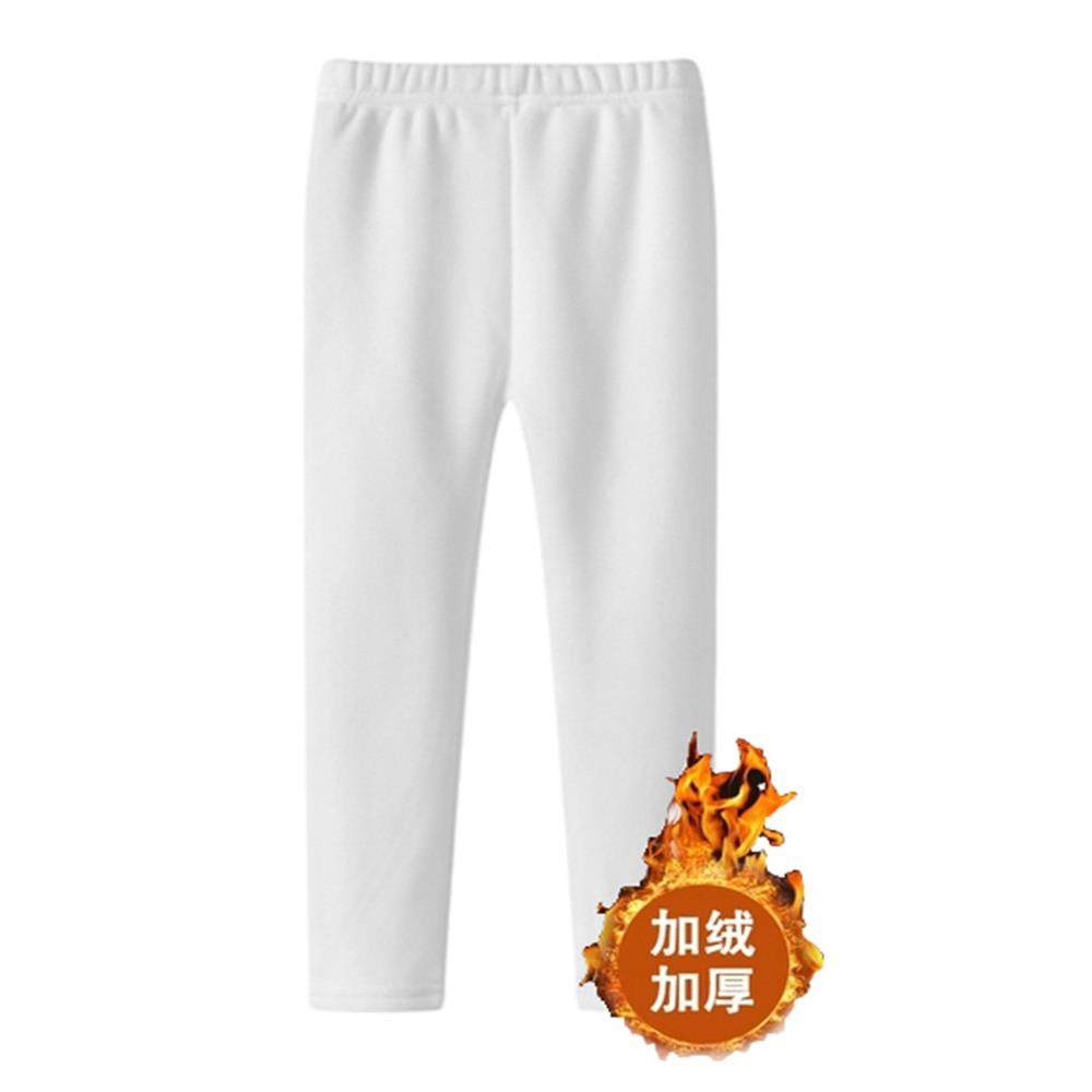 女童打底裤秋冬薄绒黑色儿童保暖宝宝外穿加绒加厚白色裤子可外穿