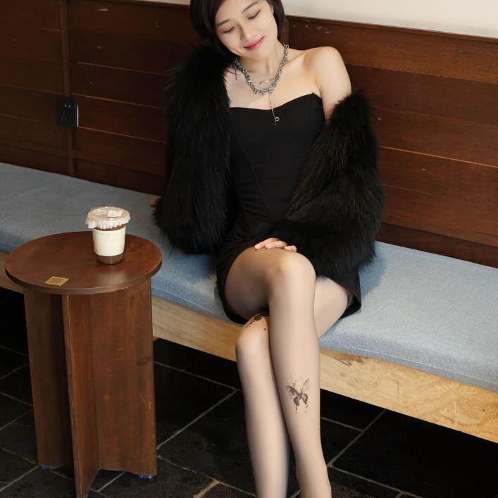 【网红同款】秋冬蝴蝶水光黑透肤光腿神器加绒加厚打底裤百搭显瘦