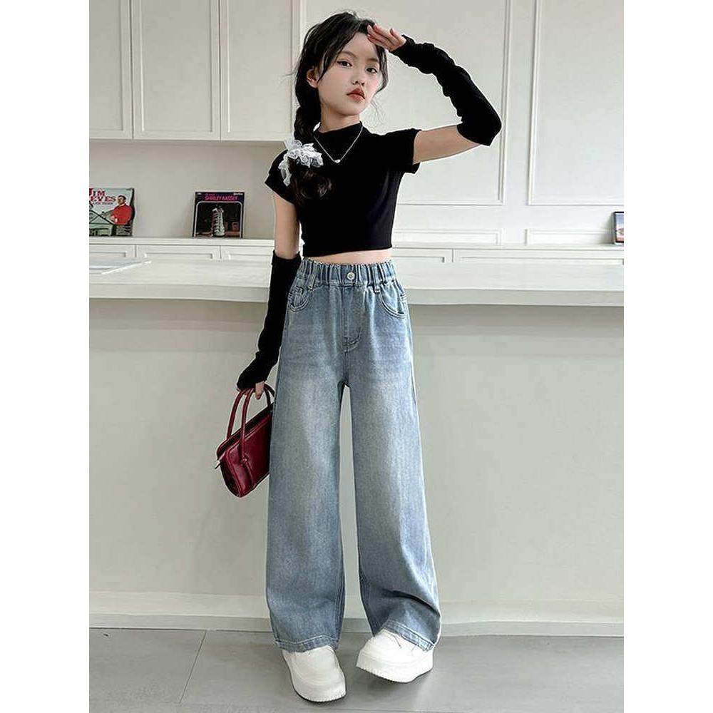 女童牛仔裤2025新款中大童韩版宽松牛仔长裤直筒儿童春夏秋气裤子,童装/婴儿装/亲子装,儿童牛仔裤,淘宝优惠券,粉丝福利购,淘宝优惠卷