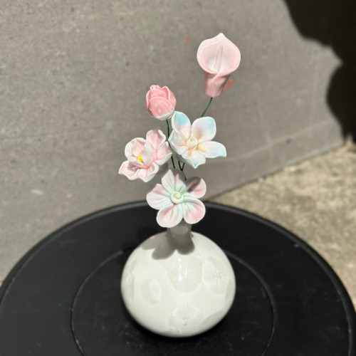 景德镇陶瓷花桌面瓷花小饰品摆件