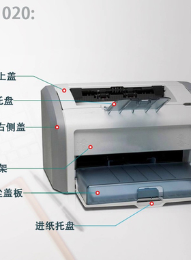 适用惠普hp1020出纸盘1018前门框架1020plus左右盖板 机器上盖 前面板 空壳 侧盖 hp1020plus外壳打印机配件