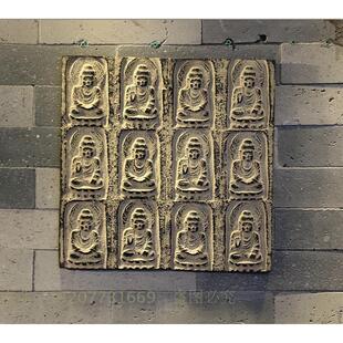 中国风浮雕佛像挂件中式壁饰千佛墙砖背景墙饰复古禅意家居装饰品