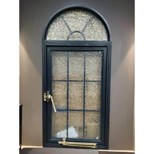 老式钢窗室内装饰法式覆古采光窗阁楼拱形屏风阳台艺术玻璃平开窗