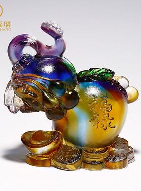 葫芦琉璃工艺品小摆件家居饰品汽车内饰客厅乔迁新居高档创意礼品