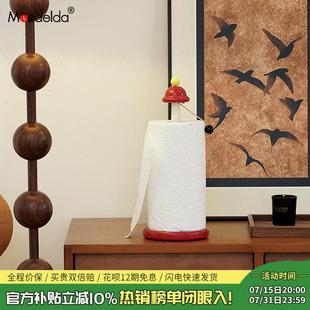 Mandelda厨房纸巾架创意立式桌面实木卷筒卫生纸架客厅餐桌置物架