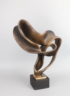 北欧创意飘带抽象摆件样板房售楼部家居客厅桌面酒店前台软装饰品