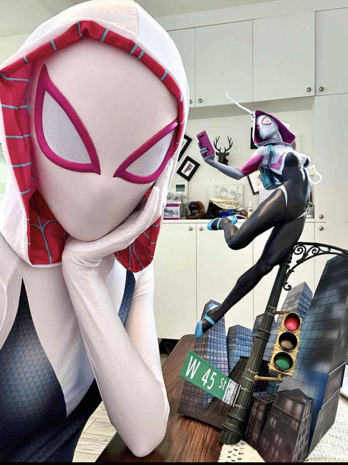 漫威蜘蛛侠cos男女小孩大码衣服蜘蛛侠连体衣蜘蛛侠头套格温