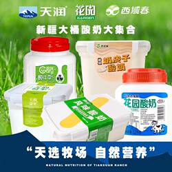 新疆西域春酸奶饭盒奶皮子冰淇淋原味大方桶装低温水果捞酸牛奶