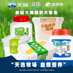 新疆西域春酸奶饭盒奶皮子冰淇淋原味大方桶装低温水果捞酸牛奶