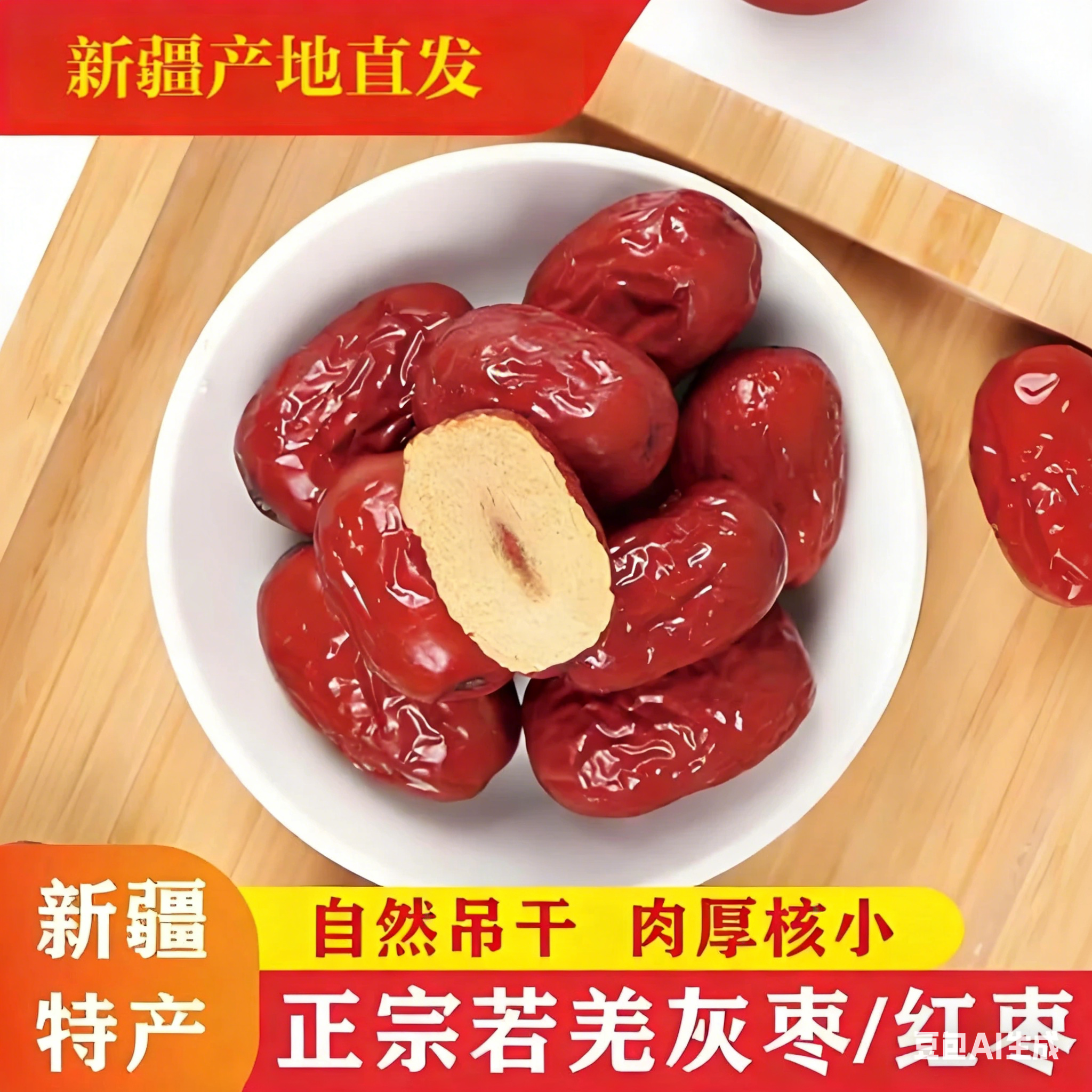 新疆红枣灰枣1000g特产若羌小枣子非去皮无核零食果干煮粥新货