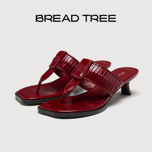 BREADTREE编织夹脚中跟凉鞋