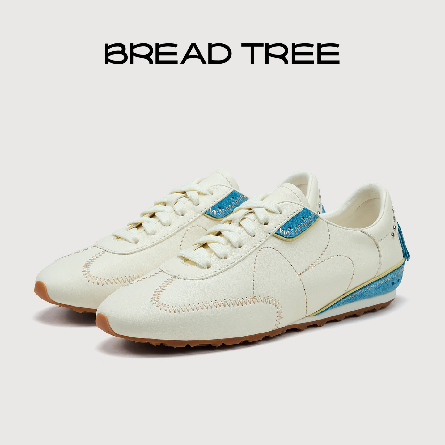 BREADTREE面包树 26年春季新款撞色流苏装饰德训鞋薄底舒适休闲鞋,女鞋,德训鞋,淘宝优惠券,粉丝福利购,淘宝优惠卷