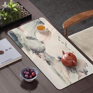 中式茶席硅藻泥桌旗茶垫吸水垫高档大气茶旗垫茶桌垫布茶垫新中式