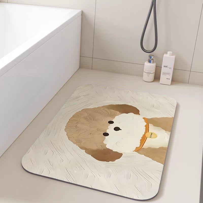 浴室吸水地垫硅藻泥卡通厕所卫生间门口防滑洗手间吸水速干脚垫