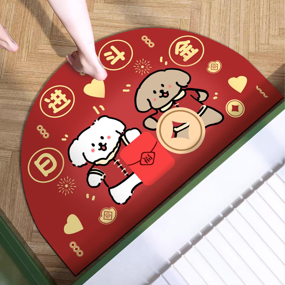 网红线条小狗浴室地垫硅藻泥吸水防滑垫速干免洗垫厕所卫生间脚垫