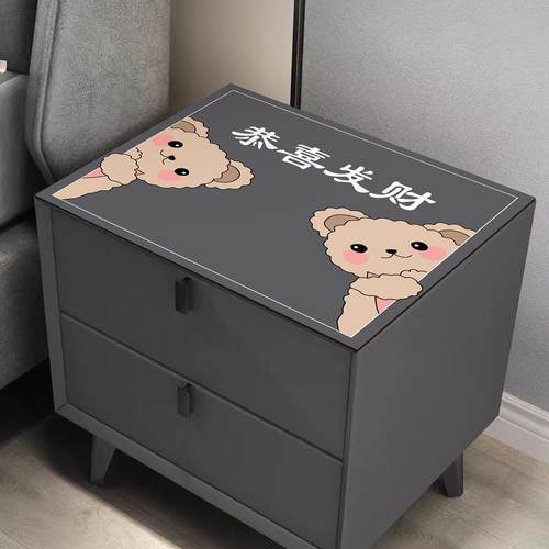 卡通防水防滑免洗床头柜盖垫子