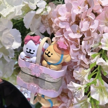 玩乐主义线条小狗浪漫樱花系列盲盒潮玩手办可爱公仔女生礼物摆件