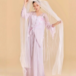 新款 古典舞蹈服飘逸仙气游梦紫纱衣古风舞蹈表演服身韵艺考练功服