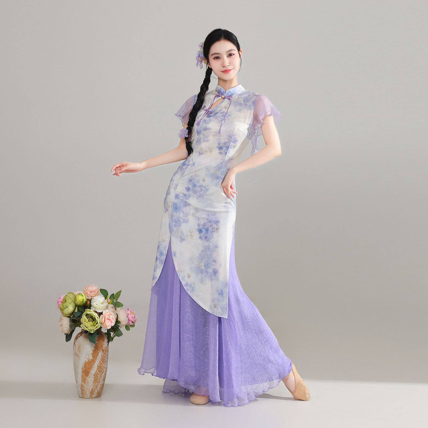 2026新款古典舞蹈服国风新中式身韵旗袍仙气飘逸中国舞表演服套装