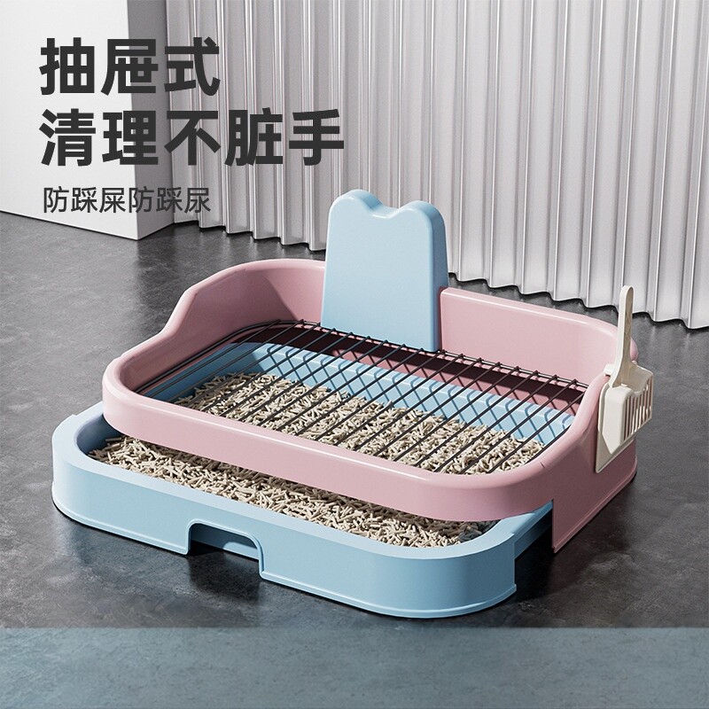 超大号铁网平板狗厕所高围栏防外溅狗盆防踩屎踩尿狗尿盆宠物用品