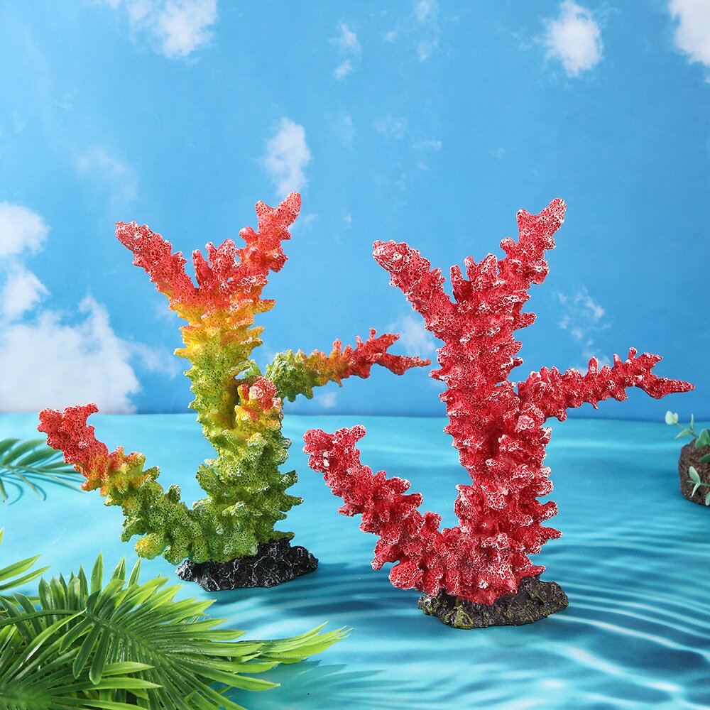 鱼缸造景仿真树脂珊瑚礁石摆件微景观水族箱布景沉底珊瑚枝工艺品