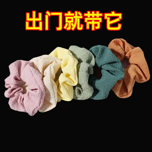 泡芙皮筋猪大肠发圈女丸子头扎头绳学生韩版夏季新款简约肥肠发绳