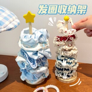 星星发圈实木置物架发绳发夹鲨鱼夹收纳架少女发饰展示架全新