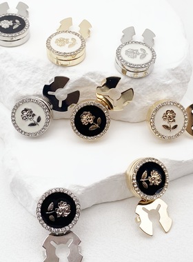 跨境热卖button cover美人头像纽扣套珍珠合金乌龟扣夹衬衫袖扣