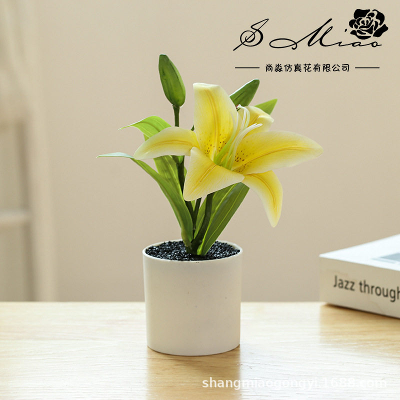 假花3D打印胶片小百合盆