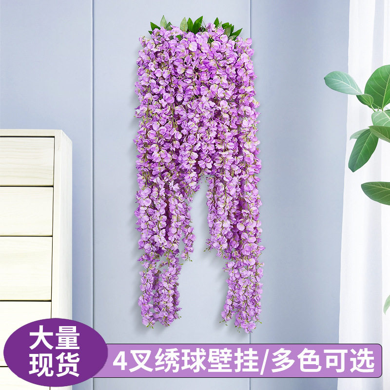 仿真花藤加密紫绣球洋兰