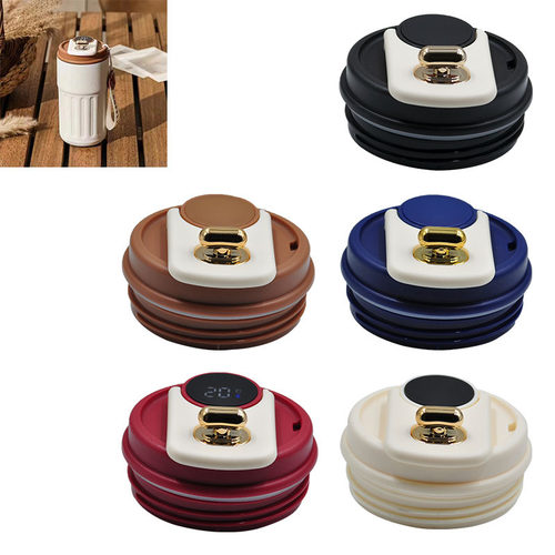 不锈钢咖啡杯盖配件马克杯盖保温杯盖智能显温单独盖子