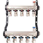 拓来暖通地暖分水器家用超大流量6路7路8集水器全套地热分水器铜