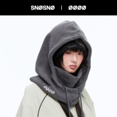 SNOSNO发热滑雪头盔帽防水护脸套头风雪帽面罩护具滑雪帽头套软盔
