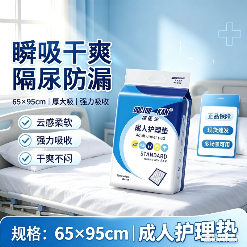 康医生护理垫60x90老人用一次性隔尿垫整箱装防漏透气干爽男女用