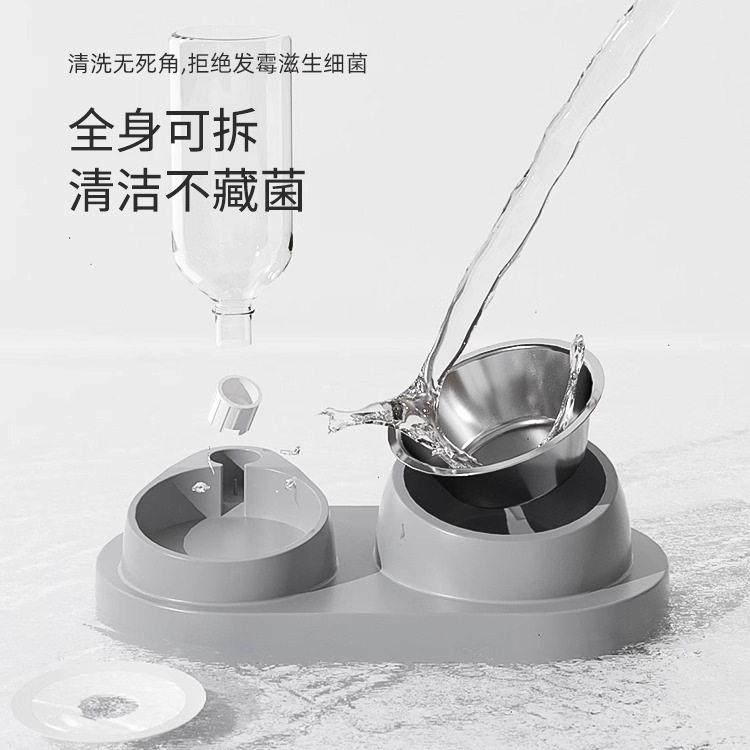 猫碗双粮食盆狗碗自动饮
