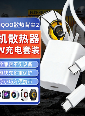 适用iQOO/飞智/武影子X9/红魔/黑鲨手机散热器充电头30W充电器套装9V3A适配器兼容9V2A/5V3A智能快充安全便携