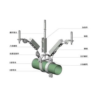 品抗震支架防震托臂管廊檩条组合管道电缆桥架暖通单双向支撑水新