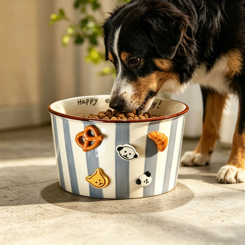 陶瓷高脚碗猫食盆可爱狗狗碗护颈宠物碗喝水狗碗猫咪罐头碗SW26