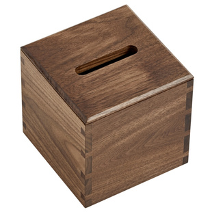 木质纸巾收纳盒 喜起黑胡桃实木卷筒纸巾盒 纸巾筒抽纸盒正方形