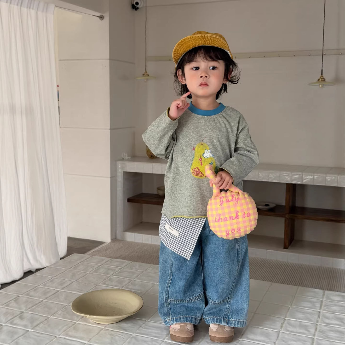 男宝春装上衣长袖T 恤童装宽松印花打底衫男童薄卫衣牛仔裤套装夏