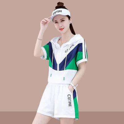 日本2025新款休闲夏装短袖女士小个子运动套装时尚减龄跑步两件套