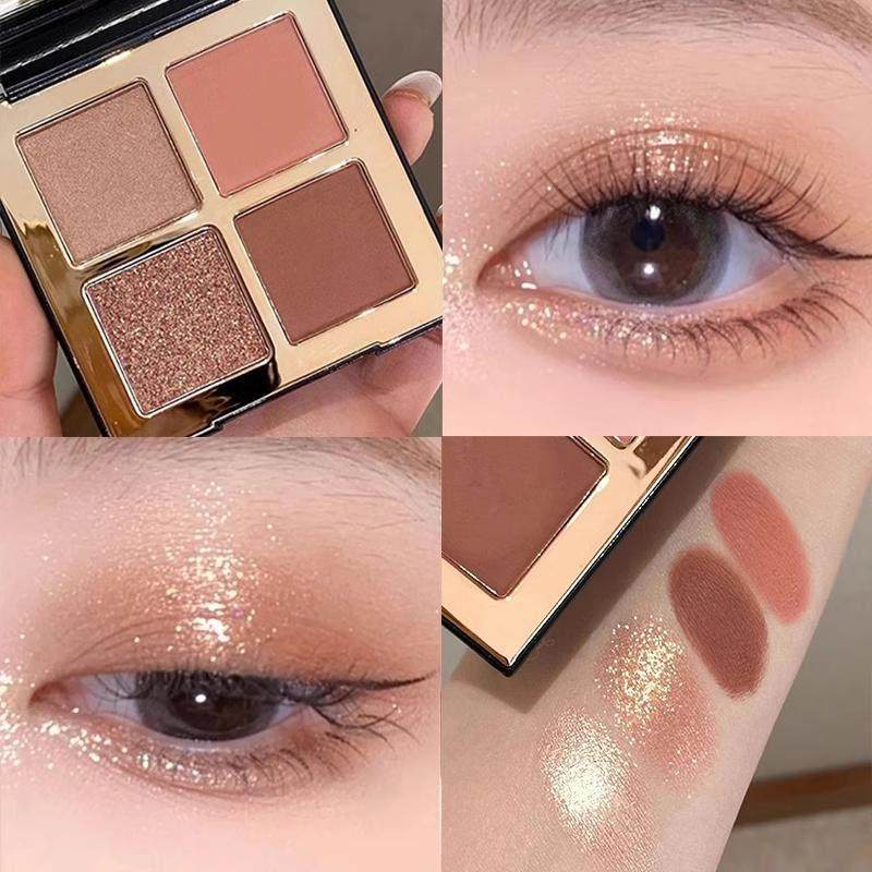 2025温柔四色眼影盘提亮珠光纯欲风日常淡妆自然不飞粉大地色泥盘,彩妆/香水/美妆工具,眼影,淘宝优惠券,粉丝福利购,淘宝优惠卷